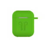 Microcase Airpods Kulaklık ve Şarj Ünitesi için Silikon Kılıf + Kulaklık Askılık + Çengel - Yeşil