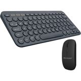 Microcase AL4812 Siyah 2 in 1 Yuvarlak Tuşlu Bluetooth Kablosuz Klavye-Mouse
