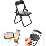 Microcase AL4924 Mini Katlanır Sandalye Tasarım Telefon Standı Dekoratif Tutucu - 01-Siyah