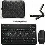 Microcase Apple Air 13 2026 Tablet Için Çanta+Türkçe Bluetooth Klavye+Mouse+Tablet STANDI-AL8124 -Siyah