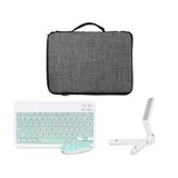 Microcase Apple iPad 10.2 Inch Tablet Uyumlu Gri Çanta+Türkçe Bluetooth Klavye +Mouse+Standı - Yeşil AL5161