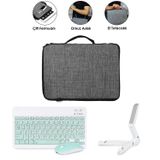 Microcase Apple iPad Air 11 (2024) Tablet Uyumlu Gri Çanta + Türkçe Bluetooth Klavye + Mouse + Standı - Yeşil AL5161