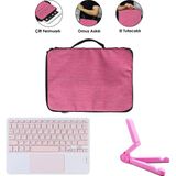 Microcase Apple iPad Air 11 2026 ile Uyumlu Touchpad Bluetooth Klavye + Tablet Standı - Pembe AL5194