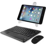 Microcase Apple iPad Air 11 M3 (2025) Için Bluetooth Touchpad Klavye (Tr Sticker)+Bluetooth Mouse+Tablet Standı- AL2766 - Siyah