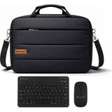 Microcase Apple iPad Air 11 M3 (2025) ile Uyumlu Tablet Notebook Macbook Çantası + Bluetooth Klavye ve Mouse Set Siyah - AL5894