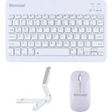 Microcase Apple iPad Air 13 2026 ile Uyumlu Türkçe Bluetooth Klavye+Mouse+Tablet Standı Beyaz AL5166