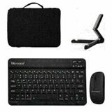 Microcase Apple iPad Air 13 M3 2025 Tablet için Çanta+Türkçe Bluetooth Klavye+Mouse+Tablet Standı-AL8124 - SİYAH