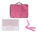 Microcase Apple iPad Pro 11 (2024) ile Uyumlu Toucpad Bluetooth Klavye + Tablet Standı - Pembe AL5194