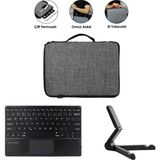 Microcase Apple iPad Pro 11 (2024) ile Uyumlu Toucpad Bluetooth Klavye + Tablet Standı - Siyah AL5183 - Beyaz