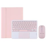 Microcase Apple iPad Pro 11 2024 M4 5. Nesil 11 inch Tablet ile uyumlu Bluetooth Touchpad Klavye + Bluetooth Mouse + Standlı Kılıf - BKK7 Pembe