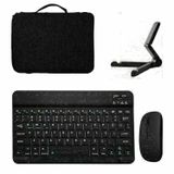 Microcase Apple iPad Pro 11 2024 Tablet için Çanta +Türkçe Bluetooth Klavye+Mouse+Tablet Standı-Siyah AL8126