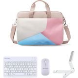 Microcase Apple iPad Pro 11 2025 için Macbook Çantası+Türkçe Klavye+Mouse+Tablet Standı Beyaz-AL5165