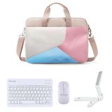 Microcase Apple iPad Pro 13 (2024) için Macbook Çantası+Türkçe Klavye+Mouse+Tablet Standı Beyaz AL5165
