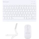 Microcase Apple iPad Pro 13 (2024) ile Uyumlu Türkçe Bluetooth Klavye+Mouse+Tablet Standı Beyaz AL5166