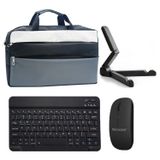 Microcase Apple iPad Pro 13 2025 ile Uyumlu Tablet Çanta+Bluetooth Klavye+Mouse+Tablet Standı SIYAH-AL4840 - Gri - Siyah - Beyaz