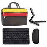 Microcase Apple iPad Pro 13 2025 ile Uyumlu Tablet Çanta+Bluetooth Klavye+Mouse+Tablet Standı SIYAH-AL4840 - Siyah - Sarı - Kırmızı