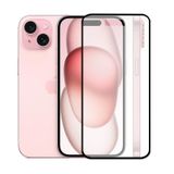 Microcase Apple Iphone 15 Tam Kaplayan Çerçeveli Tempered Ekran Koruyucu - Siyah AL3276