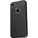 Microcase Apple iPhone 6 6S Leather Effect TPU Silikon Tempered Cam + Siyah Kılıf
