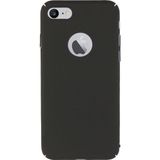 Microcase Apple iPhone 8 Köşeli Sert Rubber Tempered Cam + Siyah Kılıf