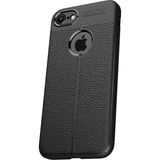 Microcase Apple iPhone 8 Leather Effect Silikon Tempered Cam + Siyah Kılıf