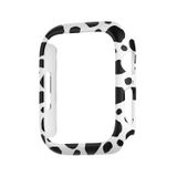 Microcase Apple Watch 7 41 mm Önü Açık Sert Plastik Kılıf - Beyaz Leopar KN04