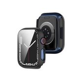 Microcase Apple Watch 7 41mm Ekran Korumalı Sert Slim Rubber Kılıf - I7R1 Siyah