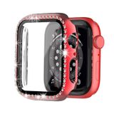 Microcase Apple Watch 7 41Mm Elmas Taş Camlı Rubber Kılıf Kırmızı