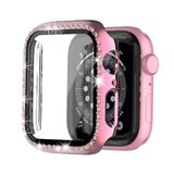 Microcase Apple Watch 7 41Mm Elmas Taş Camlı Rubber Kılıf - Pembe