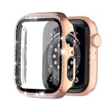 Microcase Apple Watch 7 41Mm Elmas Taş Camlı Rubber Kılıf - Rose