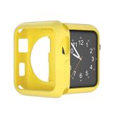 Microcase Apple Watch 7 45 Mm Önü Açık Mat Silikon Kılıf - Sarı