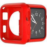 Microcase Apple Watch 7 45 Mm Önü Açık Tasarım Mat Silikon Kılıf - Kırmızı