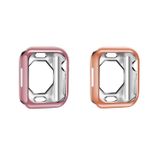 Microcase Apple Watch 7 45 mm Önü Açık Tasarım Parlak Silikon Kılıf (Rose Gold)