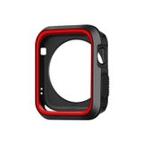 Microcase Apple Watch 7 45mm Armor Silikon Kılıf - Siyah-Kırmızı KN06