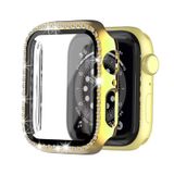 Microcase Apple Watch 7 45Mm Elmas Taş Camlı Rubber Kılıf - Gold
