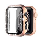 Microcase Apple Watch 7 45Mm Elmas Taş Camlı Rubber Kılıf - Rose