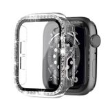 Microcase Apple Watch 7 45mm Elmas Taş Camlı Rubber Kılıf -Şeffaf