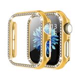 Microcase Apple Watch 7 45mm Elmas Taş Sert Rubber Kılıf - Gold