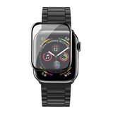 Microcase Apple Watch Seri 4-5 40 mm Tam Kaplayan Kavisli Ekran Koruyucu 3D Pet Film - Siyah