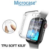 Microcase Apple Watch Seri 5 40 mm Önü Kapalı Tasarım Silikon Kılıf - Şeffaf
