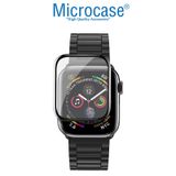 Microcase Apple Watch Seri 6 40 Mm Tam Kaplayan Kavisli Ekran Koruyucu 3d Pet Film - Siyah