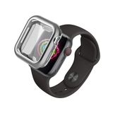 Microcase Apple Watch Serie 4-5 44 mm Shine Serisi Önü Kapalı Silikon Kılıf - Gümüş MC1405