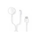 Microcase Apple Watch Ultra 49mm Için 2in1 Manyetik Lightning+usb Şarj Kablosu 1.2m Beyaz Al2363