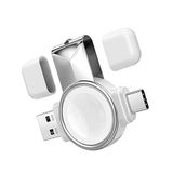 Microcase Apple Watch Ultra 49mm için 2in1 Type-C ve USB Arayüzlü Manyetik Şarj Aygıtı - AL2730 Beyaz