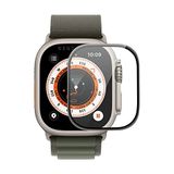 Microcase Apple Watch Ultra 49mm Tam Kaplayan Kavisli Ekran Koruyucu 3D Pet Film - Siyah AL3385