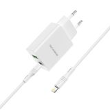 Microcase Borofone Seri Tüm Cihazlar İle Uyumlu Hızlı Şarj Adaptörü + Type C Lightning Kablo Al2893