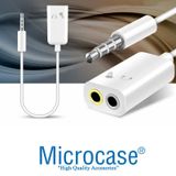 Microcase Cep Telefonu Tablet Notebook için 3.5 mm Çift Çıkış Kulaklık ve Mikrofon Kablosu - AL2310