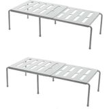 Microcase Çok Amaçlı Ayarlanabilir Ayakkabı Rafı Eşya Standı 15X24X36-69 cm 2 Adet AL5458 - Gri