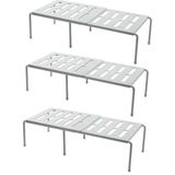 Microcase Çok Amaçlı Ayarlanabilir Ayakkabı Rafı Eşya Standı 15X24X36-69 cm 3 Adet AL5458 - Gri