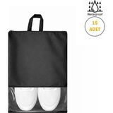 Microcase Çok Amaçlı Şeffaf Pencereli Ayakkabı Düzenleyici Seyahat Çantası Hurç 40X30 cm 15 Adet AL5500 - Siyah - 40 x 30 cm