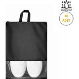 Microcase Çok Amaçlı Şeffaf Pencereli Ayakkabı Düzenleyici Seyahat Çantası Hurç 45X34 cm 10 Adet AL5501 - Siyah - 45 x 34 cm